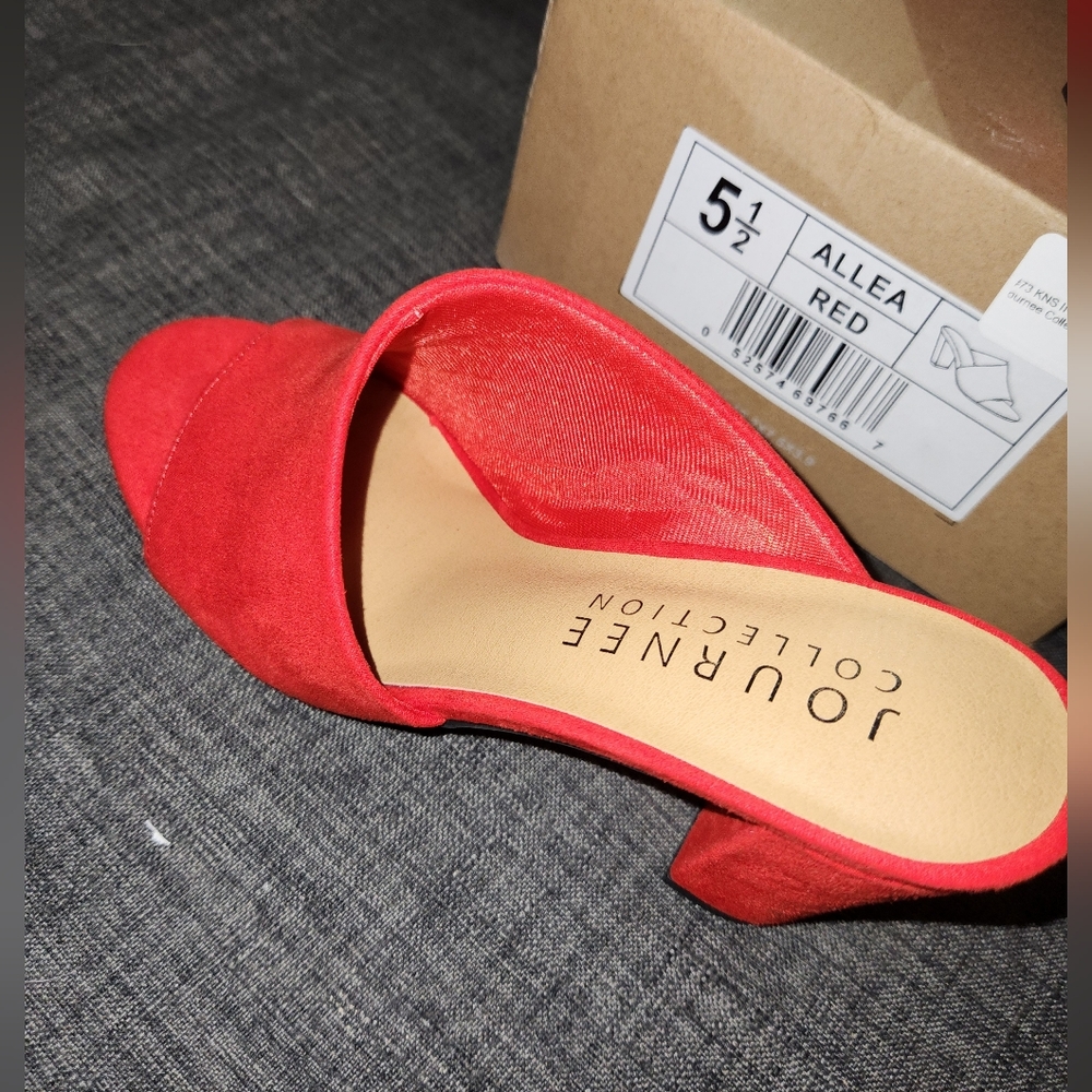 Journee Collection Aleea Red Heeled Sandals – NWB (5.5)